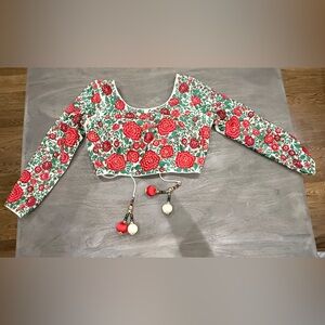 Floral Embroidered Crop Top